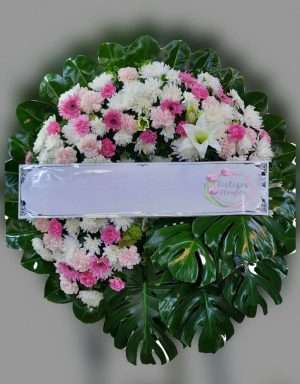 พวงหรีดดดอกไม้สด FFW00008