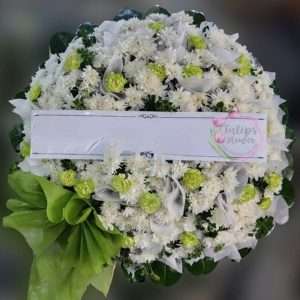 พวงหรีดดอกไม้สด FFW00009