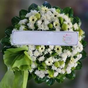 พวงหรีดดอกไม้สด FFW00013