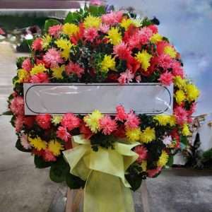 พวงหรีดดอกไม้สด FFW00027