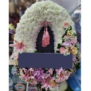 พวงหรีดหรูหรา wreathPW00054 ขนาด 80X60 cm